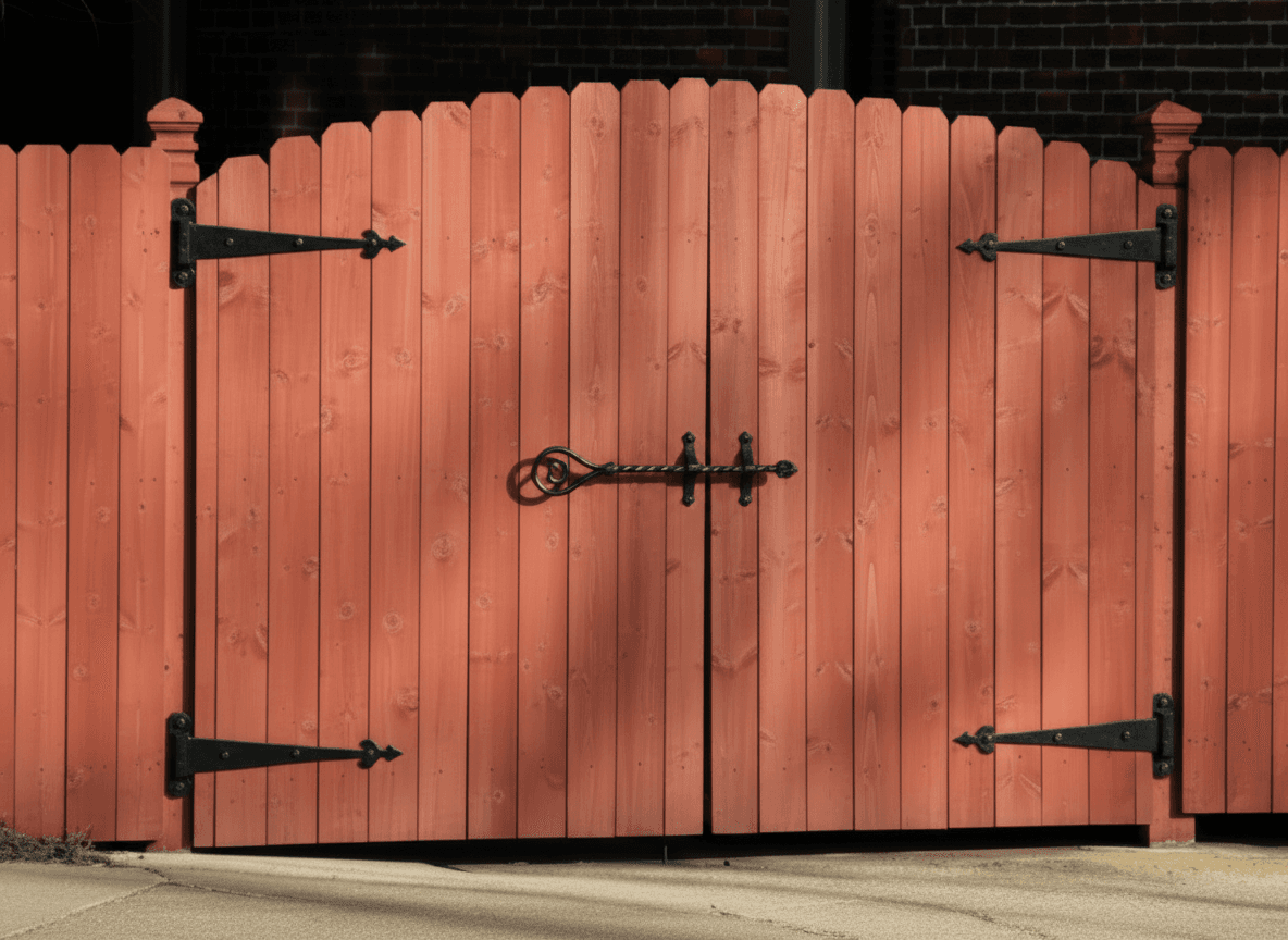 Custom redwood fence with gate in San Jose