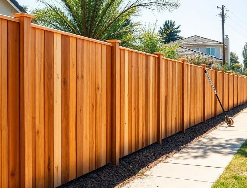 New redwood fence installation in San Jose